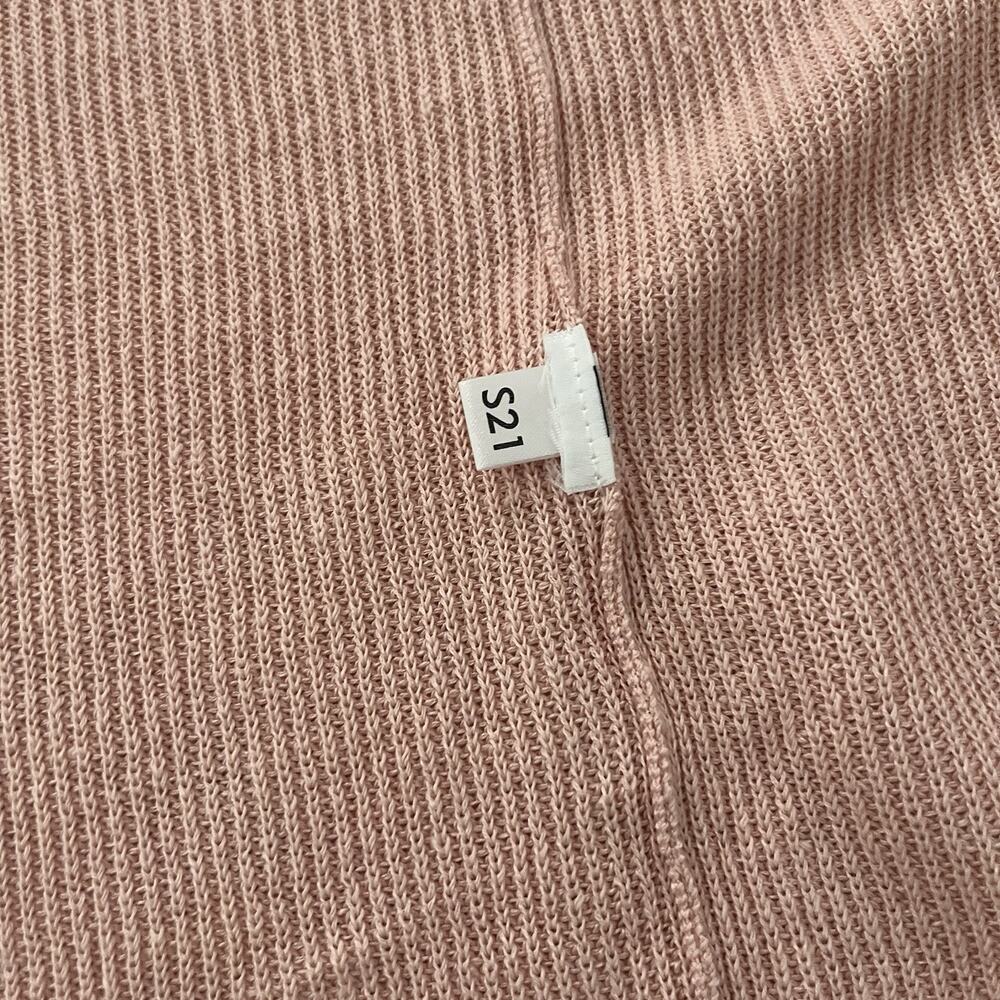 Eileen Fisher Long Organic Linen & Cotton Cardigan Pink Sz M minimalist Coastal - Picture 8 of 11